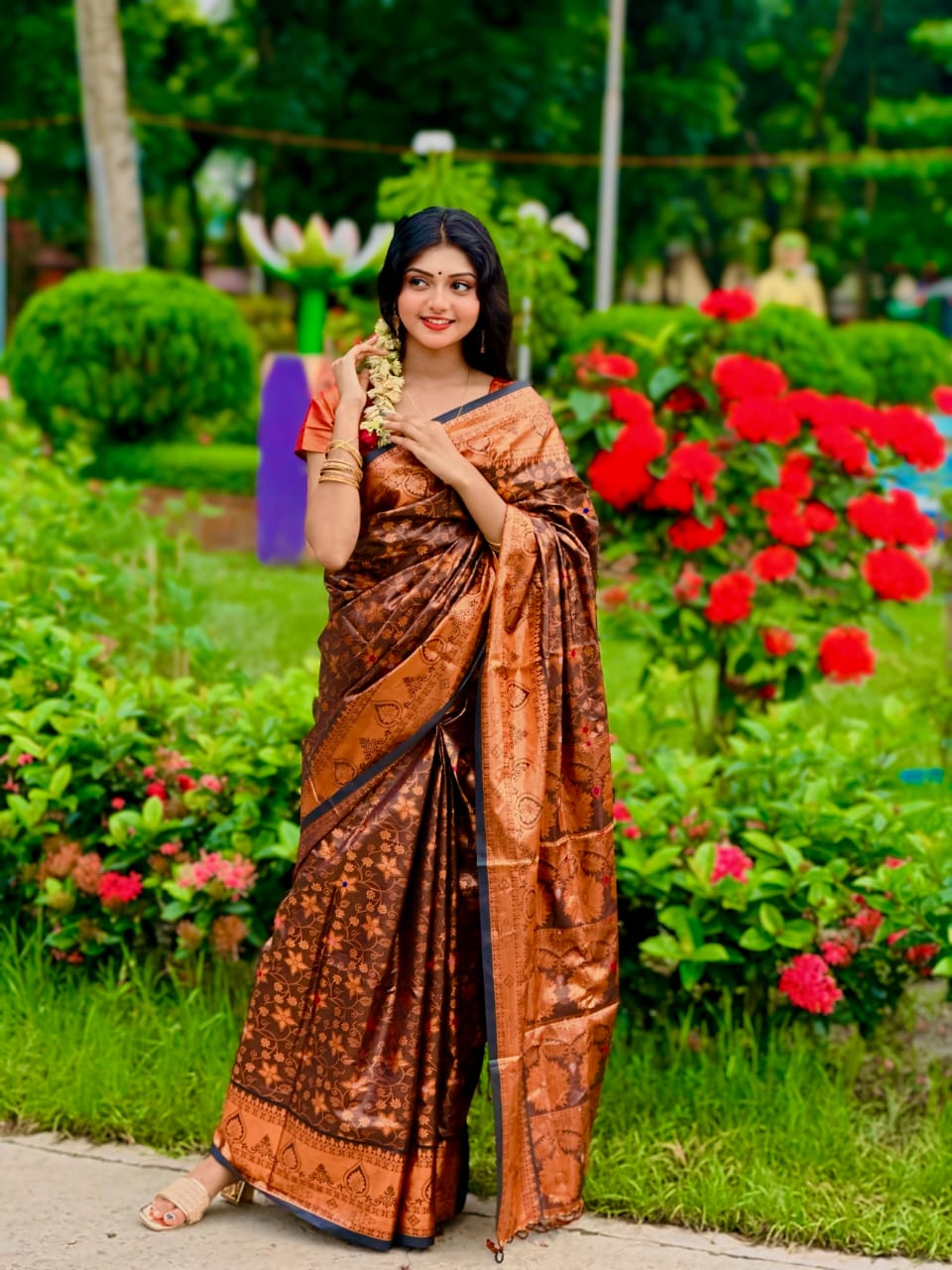 Soft silk katan sharee